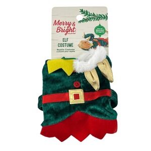 Merry & Bright Reptile Elf Costume Christmas Bearded Dragon Green Red Small Pet